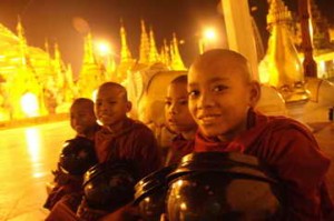 Novices at the Shwedagon Pagoda