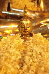 Garlanded Buddha in Burma