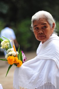 Woman with Flowers at Wat Nong Pah Pong