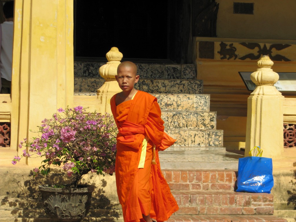 Novice Monk at Wat Sisaket, Vientiane