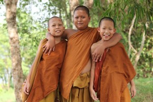 Three Novices at Wat Pah Boon Lawm